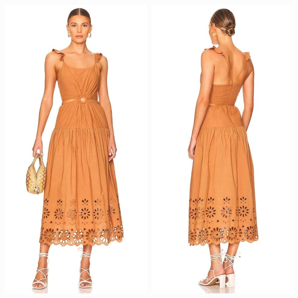 Karina Grimaldi Felicia Embellished Dress in Biscuit XS